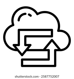 cloud algoritm Icon Black OutlineElement For Design
