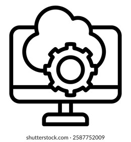 cloud algoritm Icon Black OutlineElement For Design
