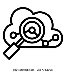 cloud algoritm Icon Black OutlineElement For Design