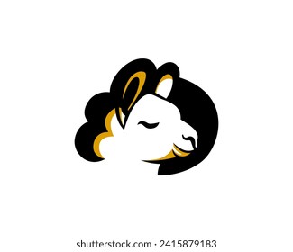 logotipo de alpaca en la nube, logotipo de alpaca en la nube icónica moderno y único