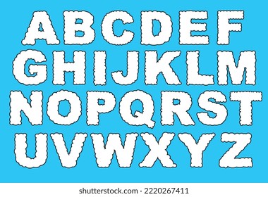 Cloud Alphabet Typography Illustration Letters A-Z
