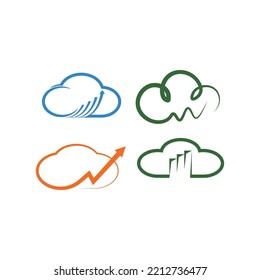 Cloud analistic logo icon illustration design