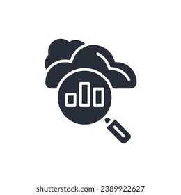 icono de análisis en la nube. vector.Curso editable.Signo de estilo lineal para uso de diseño web,logotipo.Ilustración de símbolo.