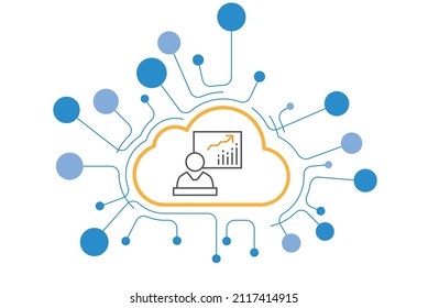 Cloud Analytics Solution Icon Vector Design