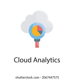 Cloud analytics vector flat Icon Design illustration. Web Analytics Symbol on White background EPS 10 File