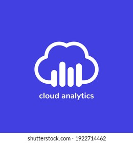 Cloud Analytics Vector Icon Or Logo