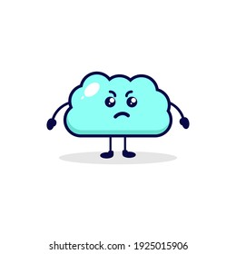 Cloud angry cute character illustration