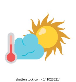 Cloud ans sun weatehr summer symbol vector illustration graphic design