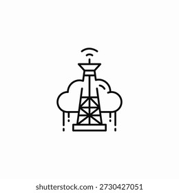 cloud antenna communication icon sign vector