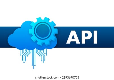 Cloud API - application programming interface. Internet network. Vector stock illustration.