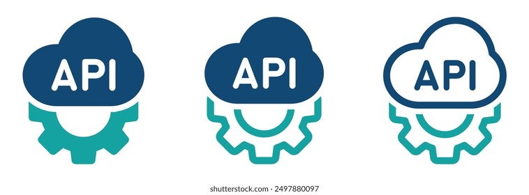 Cloud API icon set. Application Programming Interface vector concepts