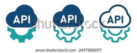 Cloud API icon set. Application Programming Interface vector concepts