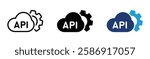 Cloud API icons. Application Programming Interface vector designs