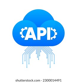 Cloud API Technology icon. Concept of innovation and the Internet of things. Software integration sign. Vector illustration.