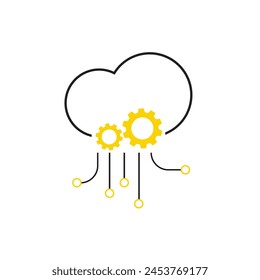 Cloud API vector icon. software integration illustration sign. application symbol.
