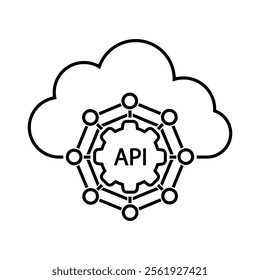 Cloud API vector icon. software integration illustration sign. application symbol.