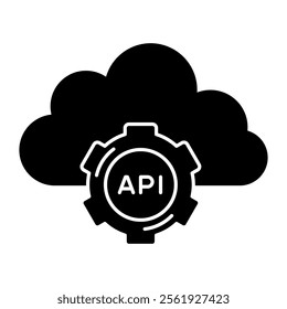 Cloud API vector icon. software integration illustration sign. application symbol.