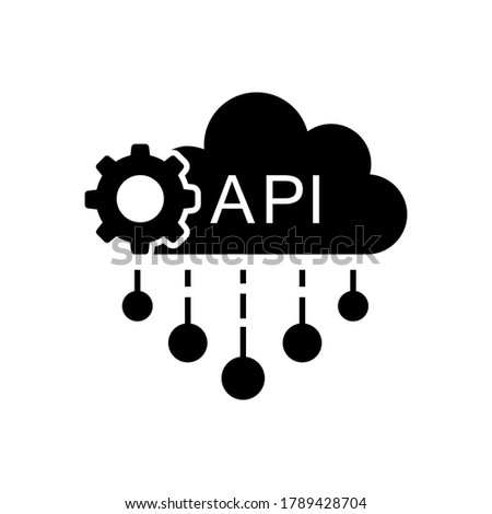 Cloud API vector icon. software integration illustration sign. application symbol.