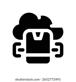 cloud app glyph icon. Strong and solid vector icon for websites, mobile interfaces, presentations, and visual branding. High quality and easy to edit.