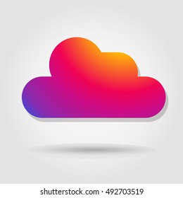 CLOUD app Icon Instagram color cloud sticker. Cloud icon Smartphone. Purple Gradient Instagram new logo 2023 Vector sign social media app interface design Sport Travel, Info Cloud logo concept Android