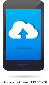 cloud app icon on mobile phone