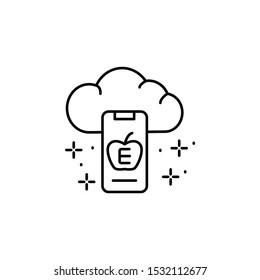 Cloud, apple, education icon. Simple line, outline vector of online educationa icons for ui and ux, website or mobile application
