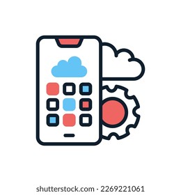 Cloud Applications icon in vector. Logotype