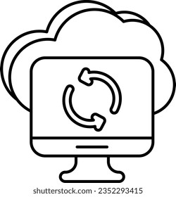 cloud applicrtion line icon design style 