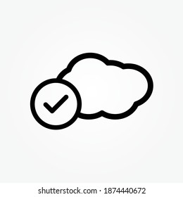 cloud approve line icon vector illustration