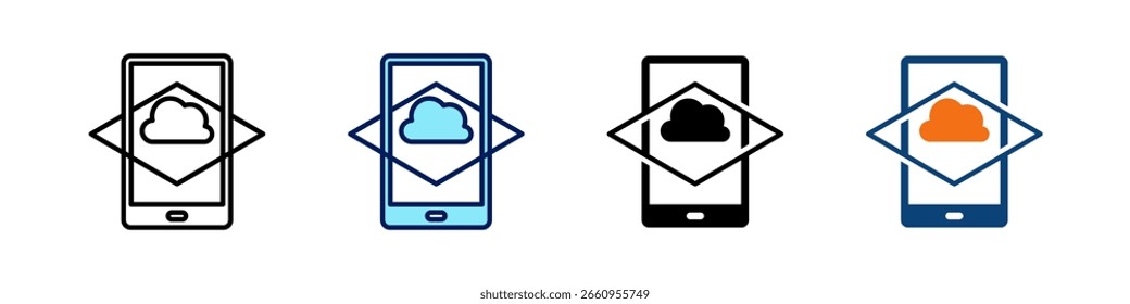Cloud Ar All In One Icon Multi Styles Vector Set