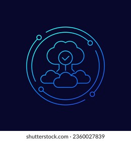 Cloud architecture or saas icon, linear design
