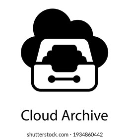 
Cloud archive icon in trendy design vector 

