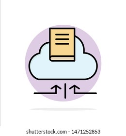 Cloud, Arrow, Book, Notebook Abstract Circle Background Flat color Icon. Vector Icon Template background