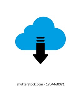 cloud with arrow down symbol. cloud download icon
