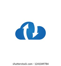 Cloud arrow graphic design template vector illustration
