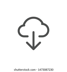 Cloud with arrow icon. Download symbol modern, simple, vector, icon for website design, mobile app, ui. Vector Illustration