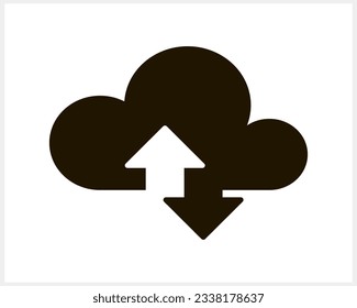 Cloud with arrow icon isolated. Cloud storage. Stencil vector stock illustration EPS 10