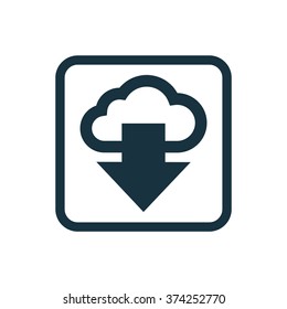 cloud arrow icon, on white background