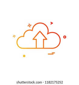 cloud arrow up icon vector design