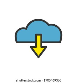 icono de flecha en la nube ilustración vectorial plana