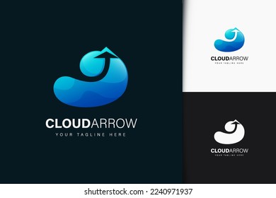 Cloud arrow logo design with gradient