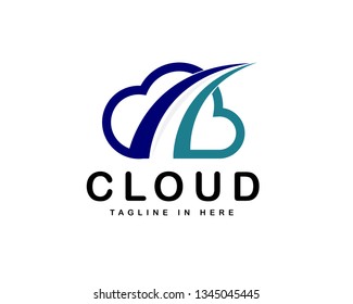 Cloud arrow up logo design inspiration