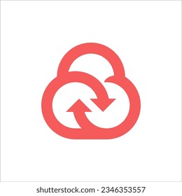 cloud arrow logo design vector
