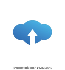 Cloud with arrow logo template vector icon design