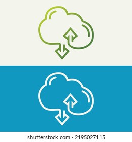 Cloud and arrow logo vector icon