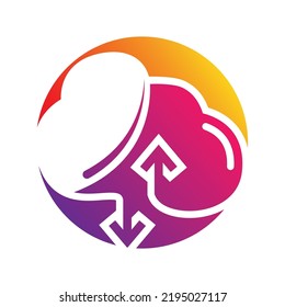 Cloud and arrow logo vector icon