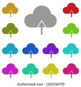 cloud up arrow multi color icon. Simple glyph, flat vector of Weather icons for UI and UX, website or mobile application