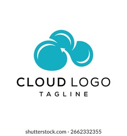cloud arrow server data upload logo design inspiration