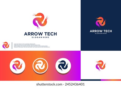 cloud arrow technology, for your digital company, future company, logo design inspiration.