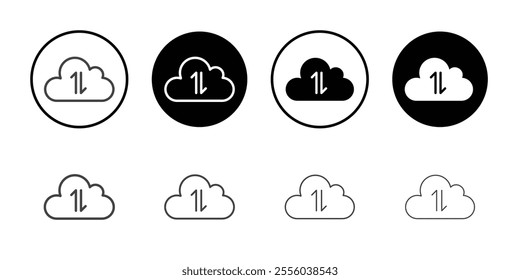 Cloud arrows icon Thin outline art symbol